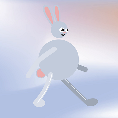 Funny Bunny 2d 2d animation 2d character animation animation with animal blue bunny character character animation funny animation gray motion motion design motion graphics pink walking bunny walking rabit