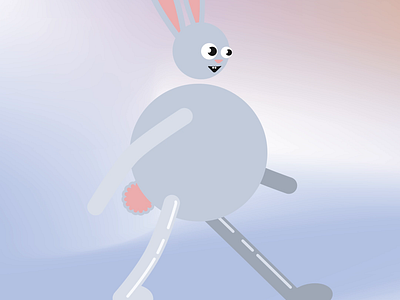 Funny Bunny 2d 2d animation 2d character animation animation with animal blue bunny character character animation funny animation gray motion motion design motion graphics pink walking bunny walking rabit