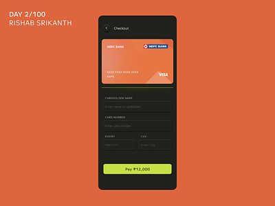 Day 2/100 - Credit card checkout checkout design mobile neumorphism ui ux