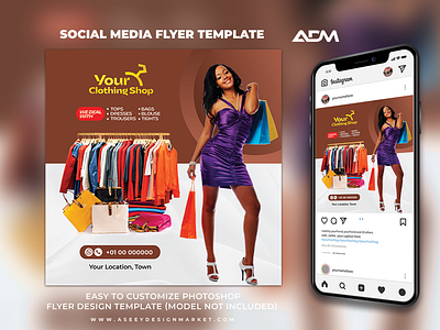 Boutique Flyer Design Template boutique boutiqueflyer branding clothingshop clothingshopflyer design flyer flyertemplate freelancedesigner graphic design graphicdesigner illustration posterdesign postertemplate ui