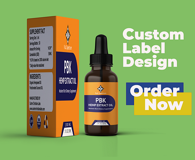 PBK OIL LABEL DESIGN box cbd design graphic design hemp label oil packagign pouch supplement