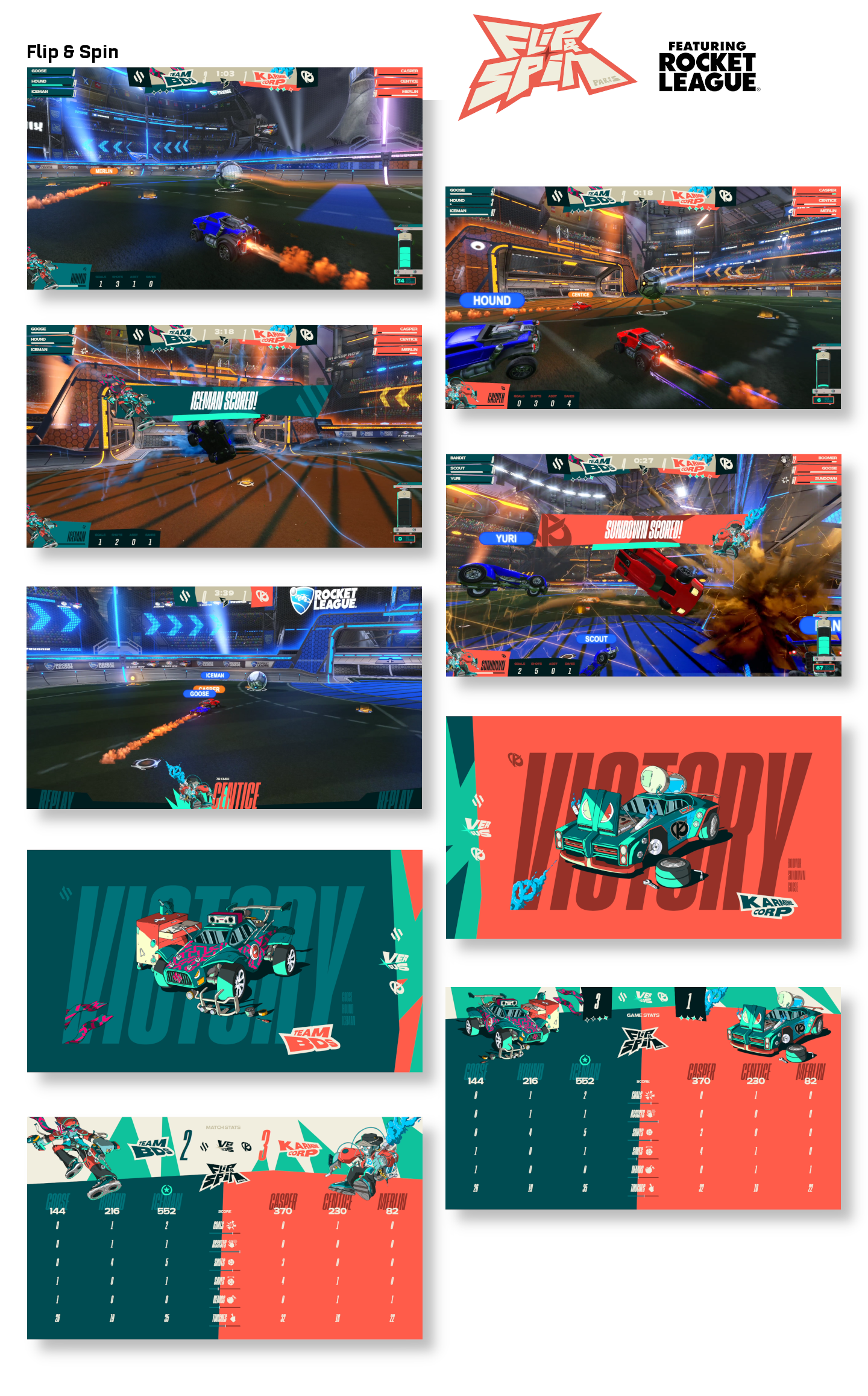 Flip&Spin Rocket League Custom Broadcast Overlay by LNDRLNDRLNDR custom overlay free free overlay rocket league hud overlay overlay for rocket league rl rlcs rocket league rocket league hud stream overlay