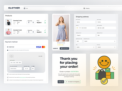 ClawRock Checkout Expierience branding cart checkout ecommerce graphic design payment shipment success page ui ux