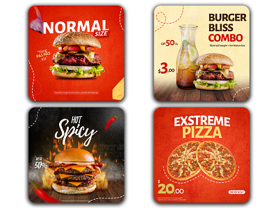 Social media design - Burger post ads design brand guidelines brand identity branding burger design food design graphic design instagram feeds instagram post logo social media design