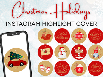 25 Christmas Holiday Instagram Story Highlight Covers | Instagra branding canva templates christineadye christmas christmas blogger christmas gifts christmas highlights design festive graphic design holiday story icon instagram instagram icons instagram ig covers logo vector xmas ig cover