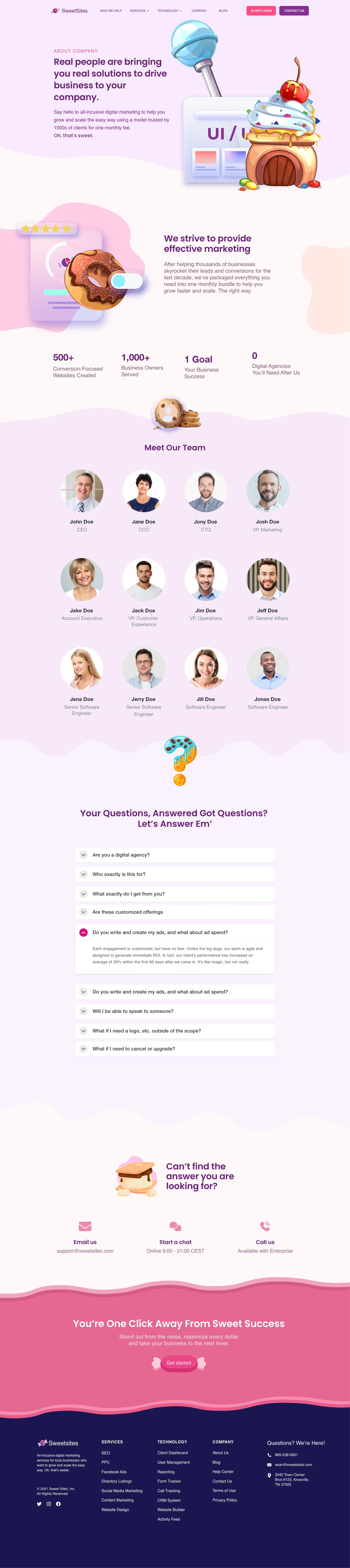Sweet website creative ui website