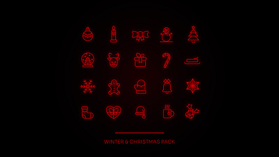 Winter & Christmas christmas deer icon icons outline santa set snow snowman system vector winter