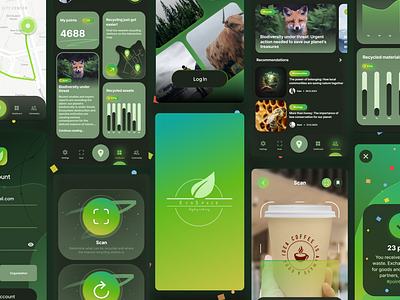 Ecospace - Recycling Assistant App app eco ecoapp ecology green nature news recycling scan ui