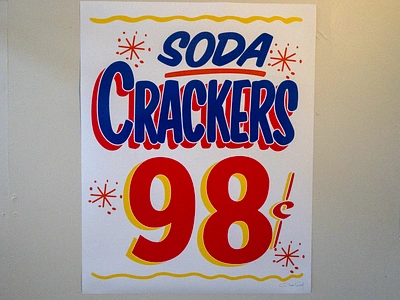 Soda Crackers chicago design hand painted illustration mural sign sign painting signs typography