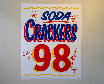Soda Crackers chicago design hand painted illustration mural sign sign painting signs typography