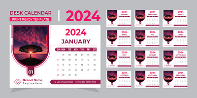 Modern creative 2024 calendar template design 2024 branding business calendar day design editable infographic information layout marketing monthly template vector week year