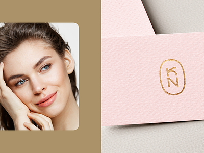 Flourishing Identity: KN Brand Rebirth beauty brand presence branding business card business design cosmetology design foil gold graphic design industria branding logo logo design luxury luxury brand monogram pink skincare skincare brand