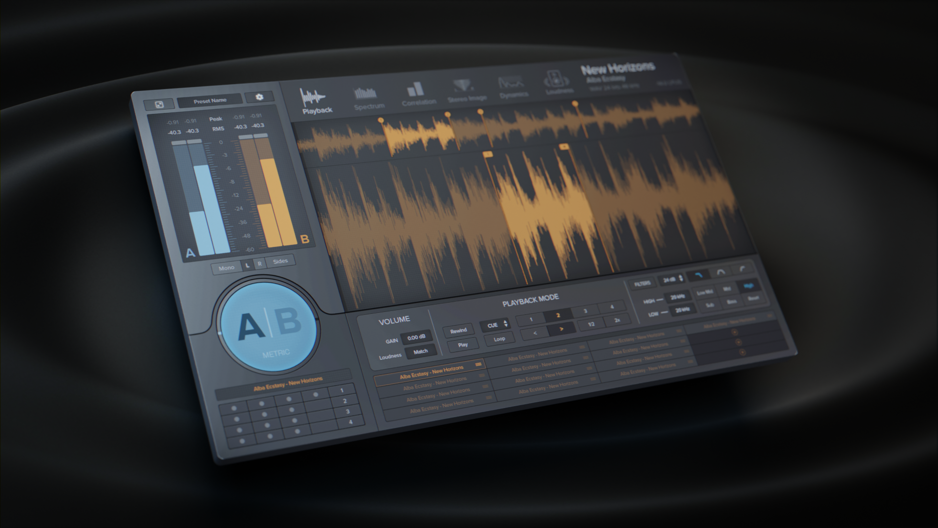 ADPTR - Metric AB 3d artwork audio design gui music ui