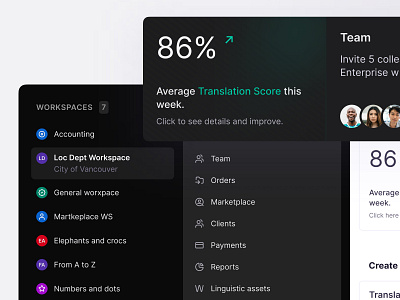 Workspace dashboard interface localization product design ui ux widgets workspace