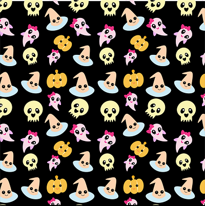 Adorable_Halloween_pattern_design...🎃 adobeillustrtor adorablespooks cutehalloween friendlyghost halloweenmagic patterndesign seasonalpatterns shareyoursmiles smilingpumpkins