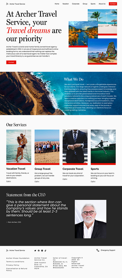 Travel Agency Website branding travel agency ui ux web design