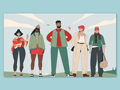 Fall Fits adobe adobe illustrator autumn character character design character illustration christmas clothing cosy fall fashion fashion illustration hats holidays illustration jackets jumpers scarf warm winter