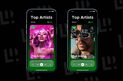 Top Artists on our Music Streaming App ✨ appdesigner audio streaming branding mobile app music streaming playlist curation top artists ui uxuidesigner
