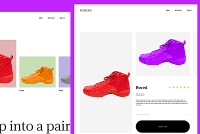 History of shoes ecommerce website UIKIT foot