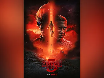 👾 Stranger Things 5 3d actors animation characters creatures cutouts eleven embers humans illustration lightning logo netflix series stranger things vecna vfx video editing visual effects will