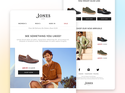 Abandoned Cart Emails For Jones Bootmaker branding email graphic design