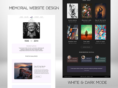 Dynamic Memorial Web Design memorial template ui ux web design