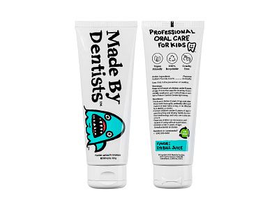 Made By Dentists / For Kids / Toothpastes alien branding california character design hand drawn illustration layout logos monster oral care packaging packaging design shark toothpaste tubes