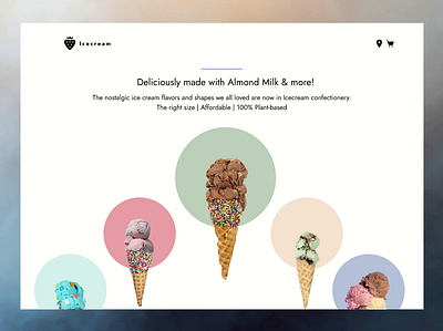 Icecream website / Home page animation application design figma figmaanimation figmawebsite graphic design landingpage ui ux website