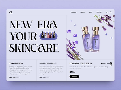 Cosmetics Website animation beauty cosmetic creative design ecommerce product shop skin skincare ui ux web design website