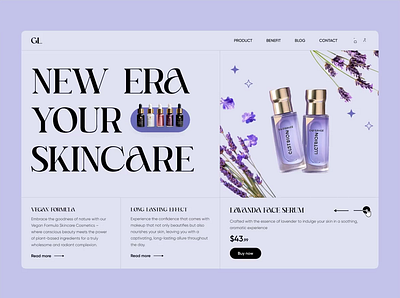 Cosmetics Website animation beauty cosmetic creative design ecommerce product shop skin skincare ui ux web design website