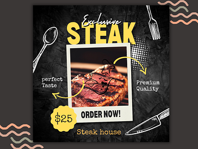 Branding for Steak house beef steak branding carousal design graphic design illustration logo motion graphics poster social media design ui ux vector