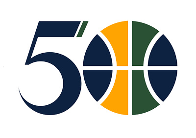Utah Jazz 50 50 basketball brand branding design graphic design identity jazz logo nba sports ui utah visual