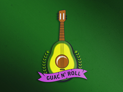 Guac N' Roll sticker avocado guac illustration rock n roll texas