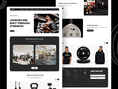 Fitness Equipments landing page body building design dumbbell ecommerce equipments exersice fitness gym landing landing page new fitness website new website shyne simple website ui uiux website well fitness wellness workout landing page