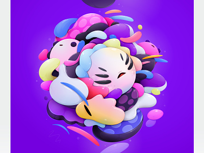 Beautiful beast abstract cartoon character concept design illustration lollipop vector zutto