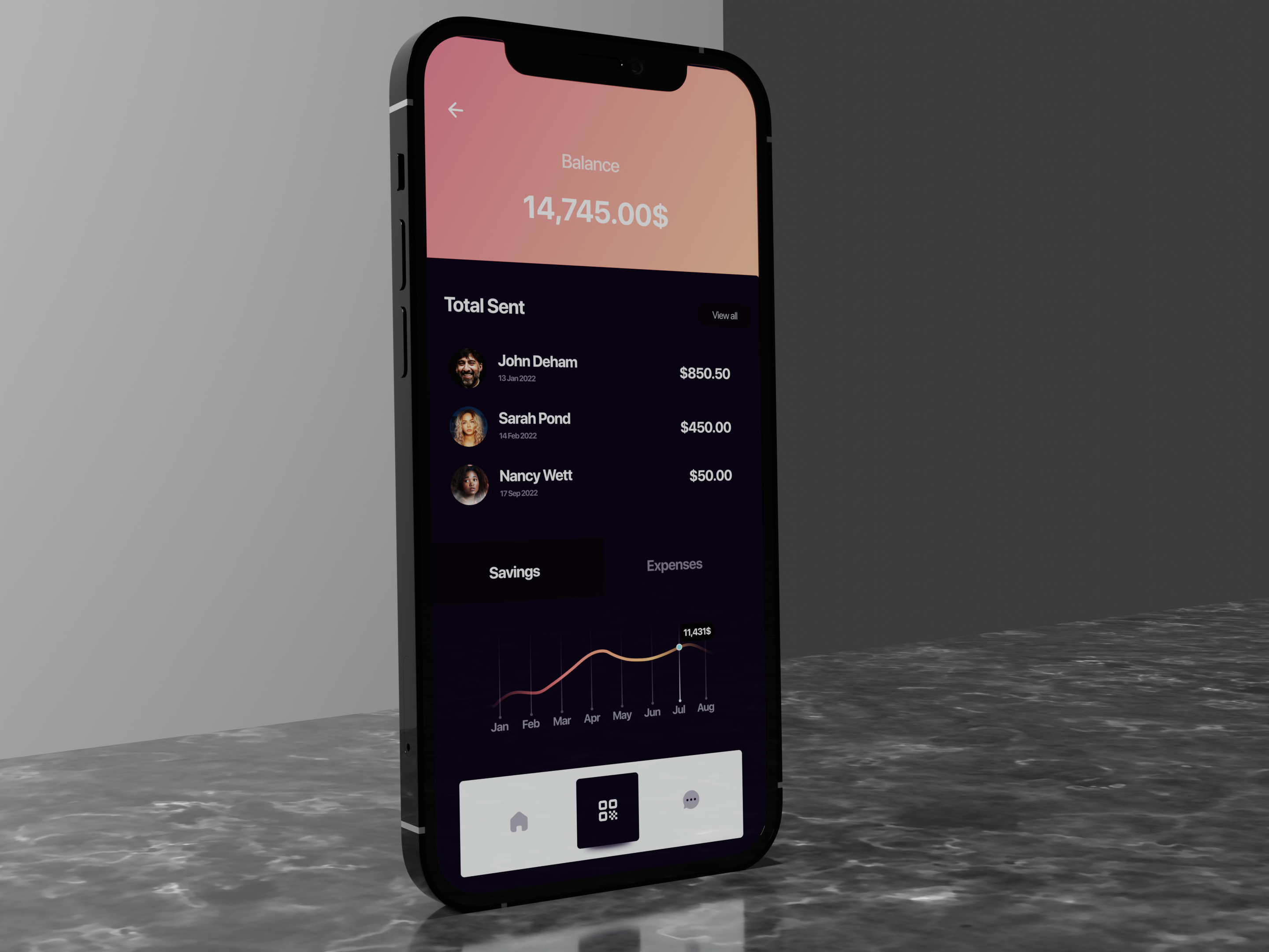 Blender 3D UX/UI Banking App 3d app blender design graphic design ios ui ux uxui