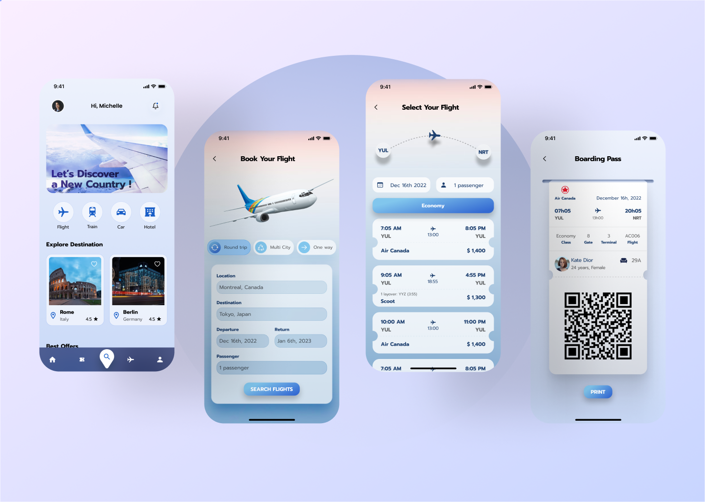 Flight Booking App Design by Ferdousi Akhter on Dribbble