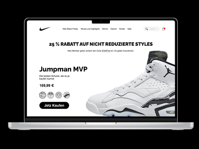 Nike Jumpman MVP Landing page branding dailyui dailyui3 day3 design graphic design landing page nike product page shoes ui ux