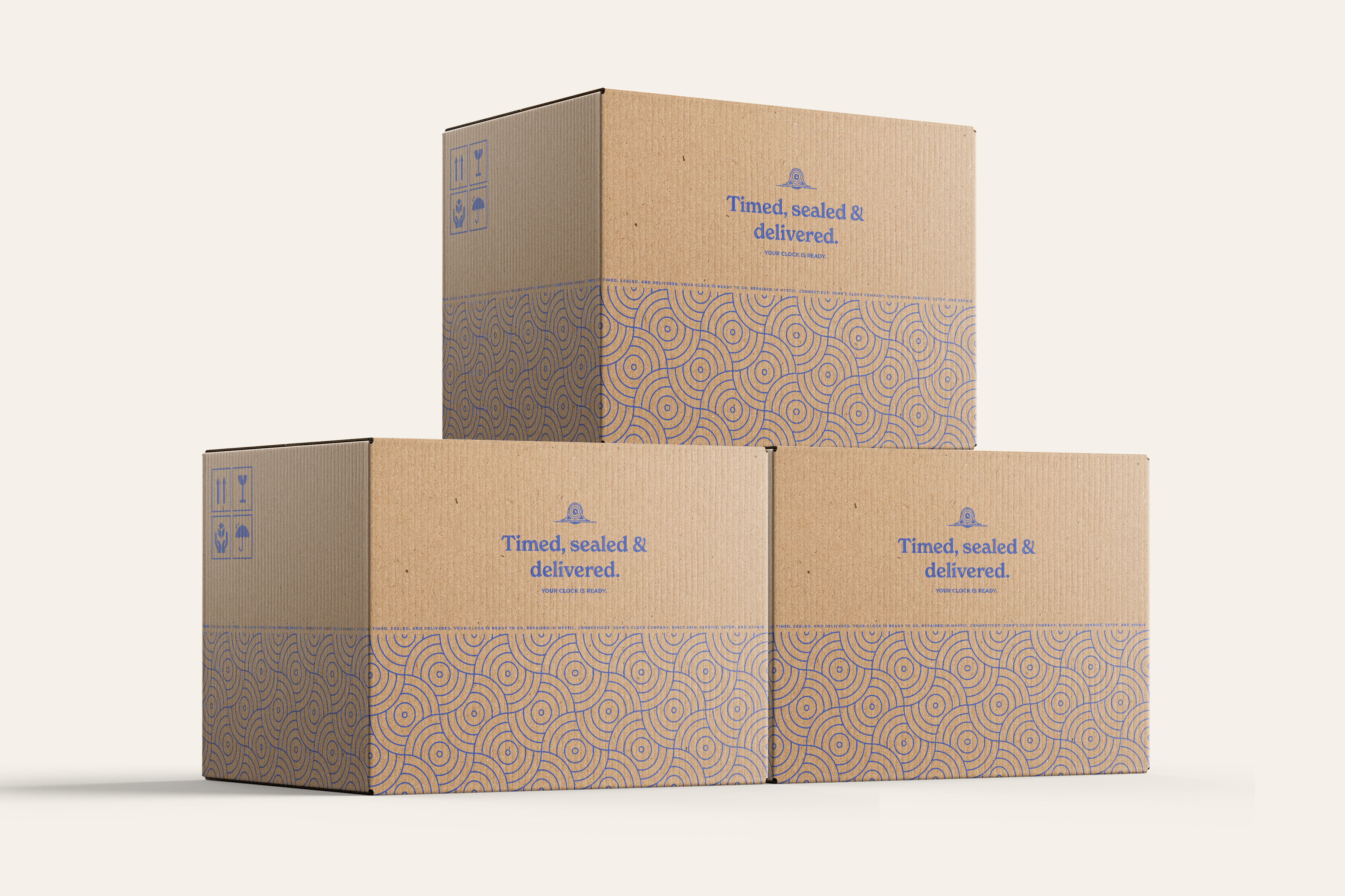 Example of John's Clocks - Packaging Mockup