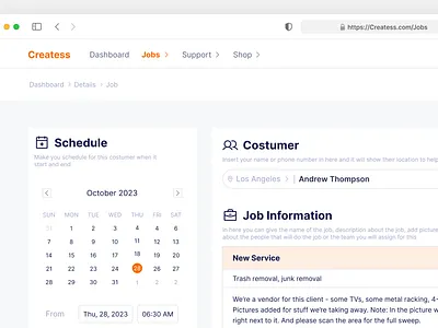 Create Job Page design ui uidesign web design