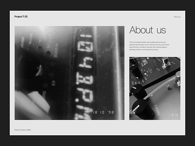 Project T-25 - About us artdirection design digitaldesign landingpage ui uidesign uiux visualdesign