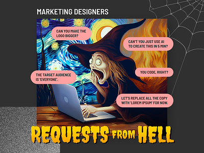 Halloween Art Witch for Unbounce design figma fun funny halloween midjourney social media witch