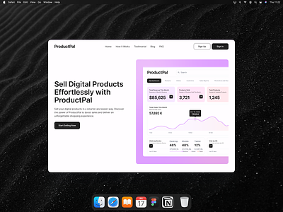 ProductPal - Landing Page analytic chart cms dashboard design digital landing page notion product selling ui web website