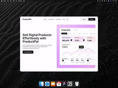 ProductPal - Landing Page analytic chart cms dashboard design digital landing page notion product selling ui web website