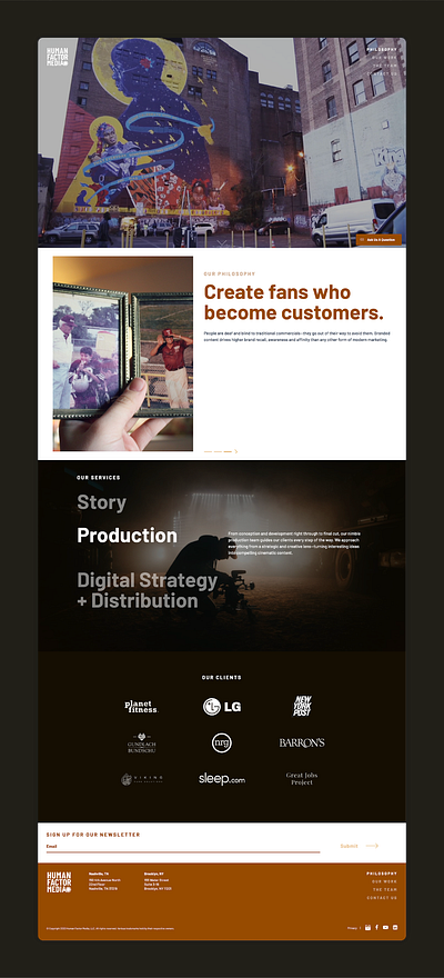 Human Factor Media Website branding graphic design typography ui
