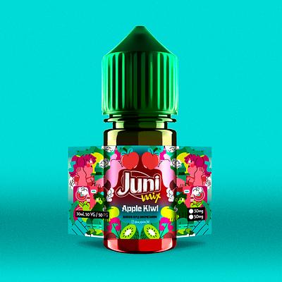 Juni Mix E-Juice e juice illustration ilustración jhonny núñez label design packaging vape
