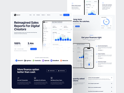 Sales Report Landing Page - Sans UI chart dashboard digital landing marketing page platform report responsive saas sales sans software ui website