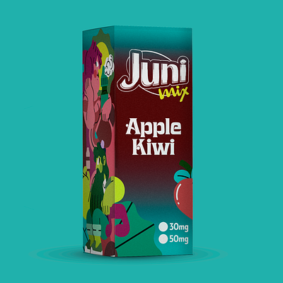 Juni Mix E-Juice e juice illustration ilustración jhonny núñez label design packaging vape