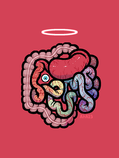 All That's Left anatomy cartoon creepy design eyeball gore graphic design guts horror illustration internal organs intestines pixel art stomach