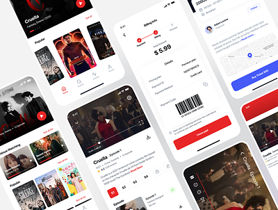 Watchme - Movie Streaming Mobile App android app app design films interface ios iphone live streaming live streaming app mobile mobile app mobile design movie streaming app movies streaming app toko design ui kit uikit uxdesign video app